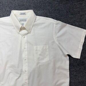 Alexander Lloyd Oxford Button Down Shirt Mens 18.5 White Short Sleeve Big Man